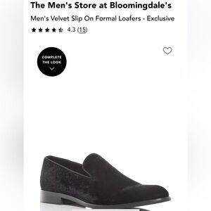 NWT Bloomingdale’s Men’s Velvet Slip on Loafer